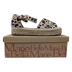 Bella Marie Moira 10 Espadrilles Sandals Womens Leopard Suede Leather Sz 8.5